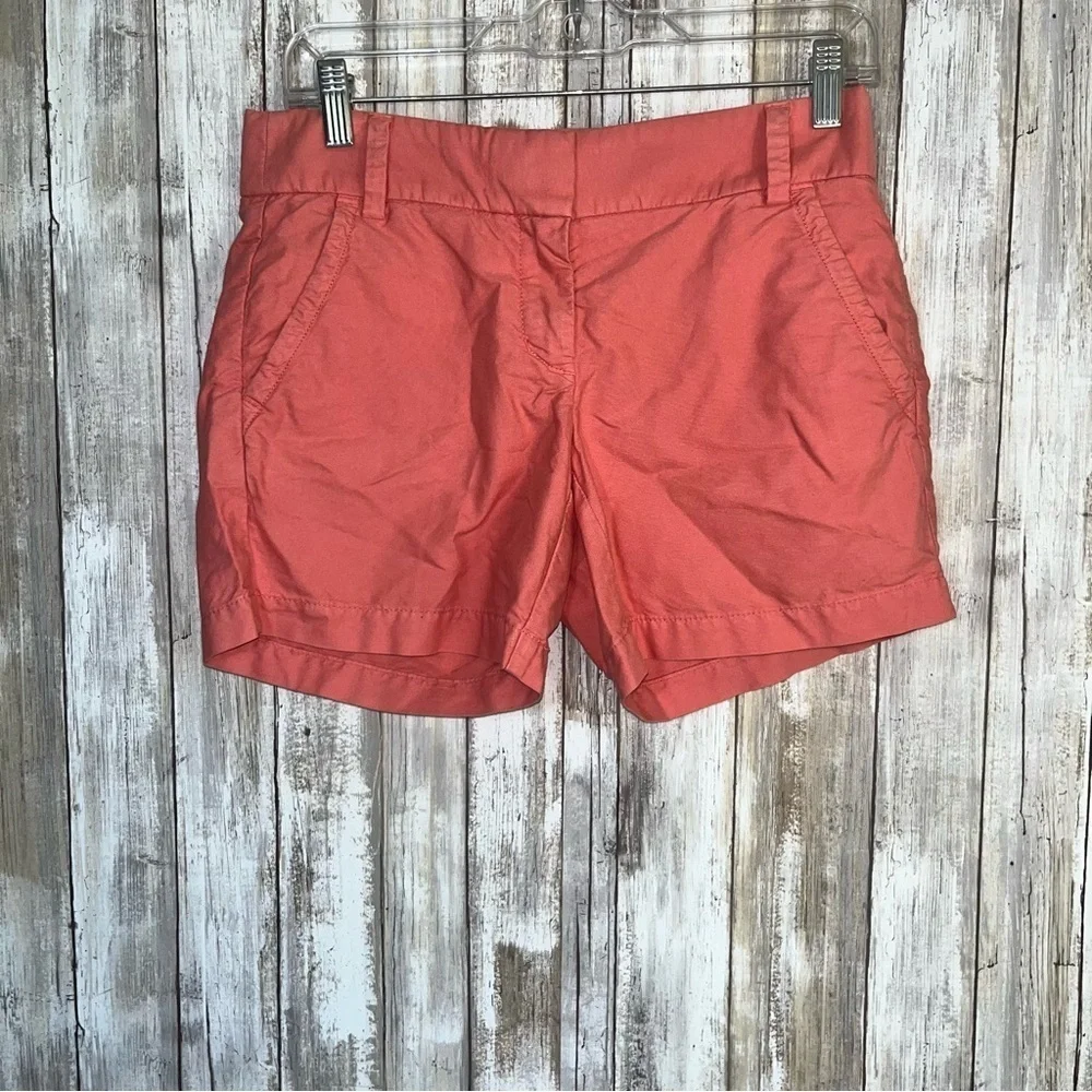 J.Crew Coral Pink Chino Shorts Women’s Size 0 Casual Summer